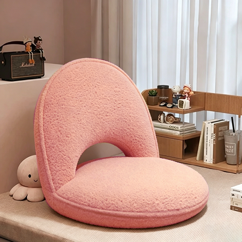 Modern Minimalist Oval Foldable Sherpa Fabric Corduroy Carbon Steel Accent Chair Backrest Armless For Living Room