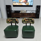 Modern Minimalist Rectangular Low Stool with Movable Backrest – Faux Oil-Waxed Leather, Plywood & Foam Upholstery for Living Room