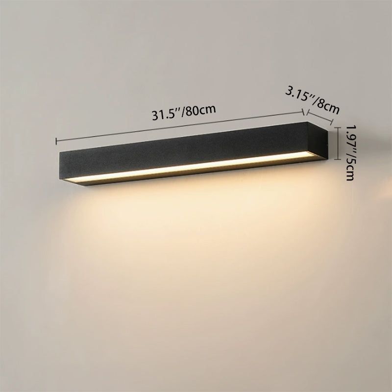 Moderna lámpara de pared LED de aluminio impermeable, rectangular y minimalista, para jardín