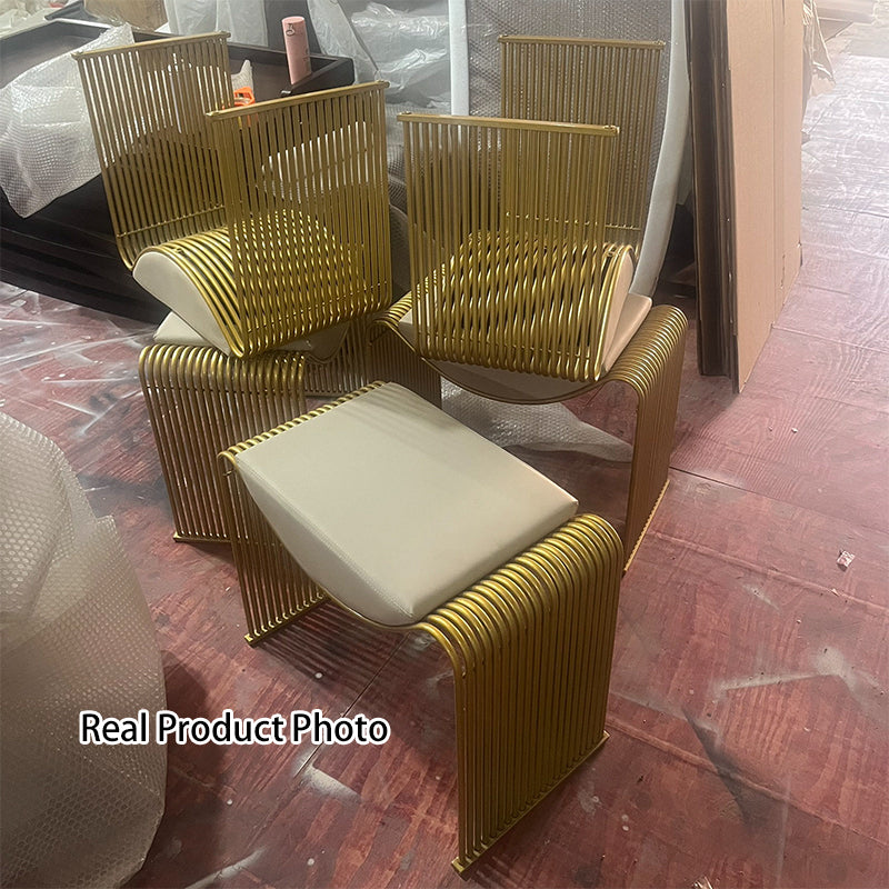 Taburete Bajo Rectangular Moderno Minimalista de Piel de Microfibra y Estructura Metálica Sin Respaldo Sin Brazos Para Salón