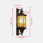 Aplique de pared para exteriores de 1 luz, resistente al agua, con jaula de linterna cuadrada tradicional china para patio exterior