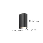 Lámpara de pared de estilo cilindro de vidrio y aluminio, moderna y minimalista, impermeable, con 2 luces para patio exterior
