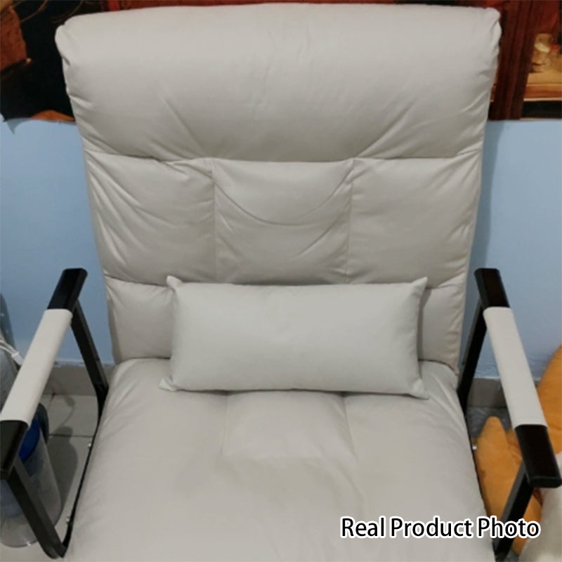 Sillón Reclinable Cuadrado Moderno de Polipiel de Lujo con Estructura de Acero al Carbono, Respaldo y Reposabrazos Cómodos para Sala de Estar