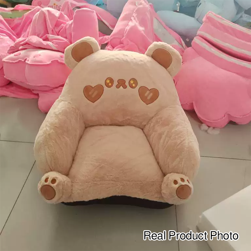 Contemporary Animal-Inspired Square Recliner with Faux Rabbit Fur and PP Cotton-Padded Backrest and Armrests for Living Room