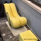Contemporary Banana-Style PU Leather Upholstered Recliner with Backrest and Armrests for Living Room