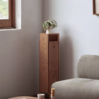 Taburete hexagonal de madera maciza moderna - Asiento bajo y apilable para sala de estar