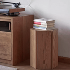 Taburete hexagonal de madera maciza moderna - Asiento bajo y apilable para sala de estar