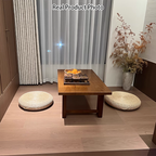 Traditional Japanese Rectangular Tabletop Solid Wood Coffee Table 4-Leg For Living Room