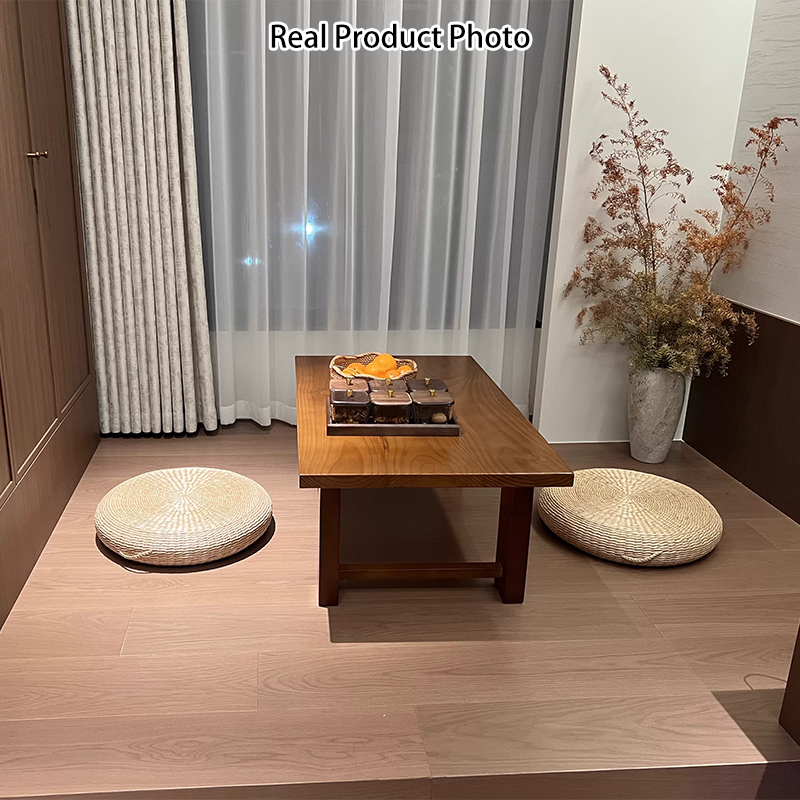 Traditional Japanese Rectangular Tabletop Solid Wood Coffee Table 4-Leg For Living Room