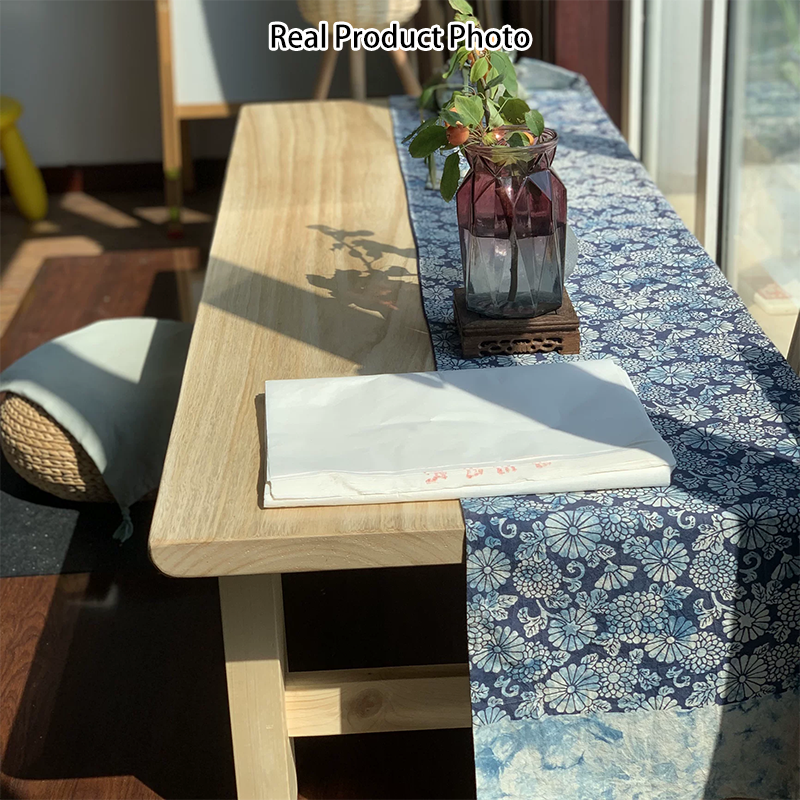 Traditional Japanese Rectangular Tabletop Solid Wood Coffee Table 4-Leg For Living Room