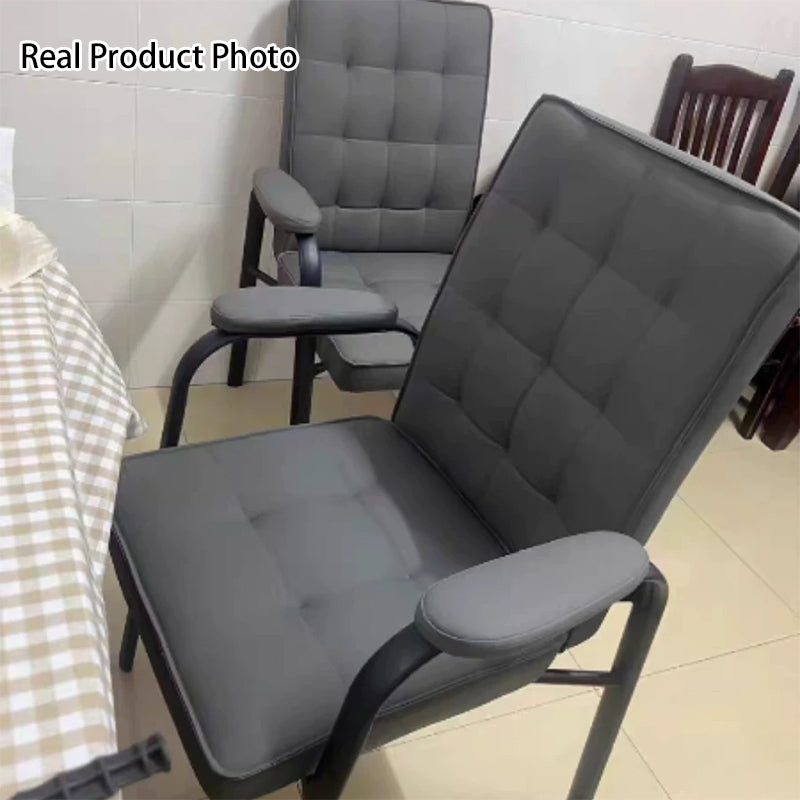 Modern Luxury Rectangular Square Steel PU Leather Accent Chair Backrest Armrest For Living Room