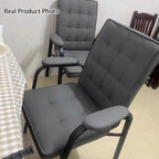 Modern Luxury Rectangular Square Steel PU Leather Accent Chair Backrest Armrest For Living Room