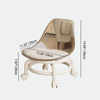 Modern Minimalist Round Acrylic Faux Leather Low Stool on Wheels – Plastic Living Room Stool