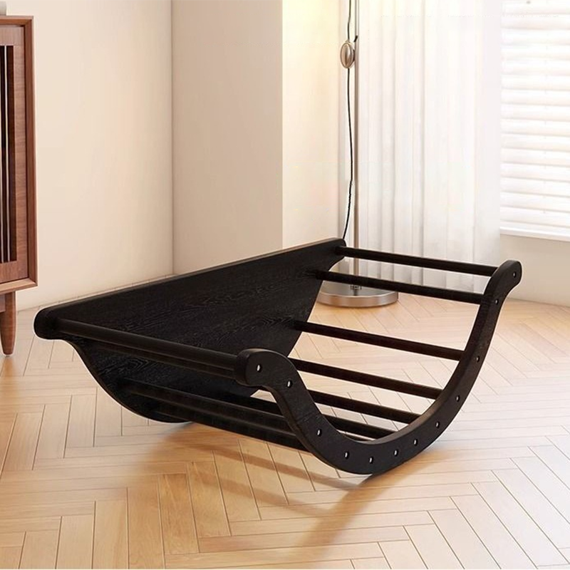 Mecedora Reclinable Nórdica Contemporánea Moon Boat con Respaldo de Piel Sintética, Algodón-Lino y HDF para Salón y Dormitorio