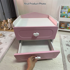 Contemporary Creative Kids Square MDF Nightstand 2-Drawer For Bedroom