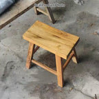 Sleek Rectangular Wood Low Stool with Modern Minimalist Design for Living Room