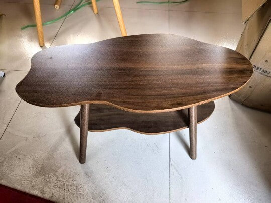 Modern Minimalist Cloud Shape Oval Wood MDF Coffee Table 1/2 Tier For Living Room