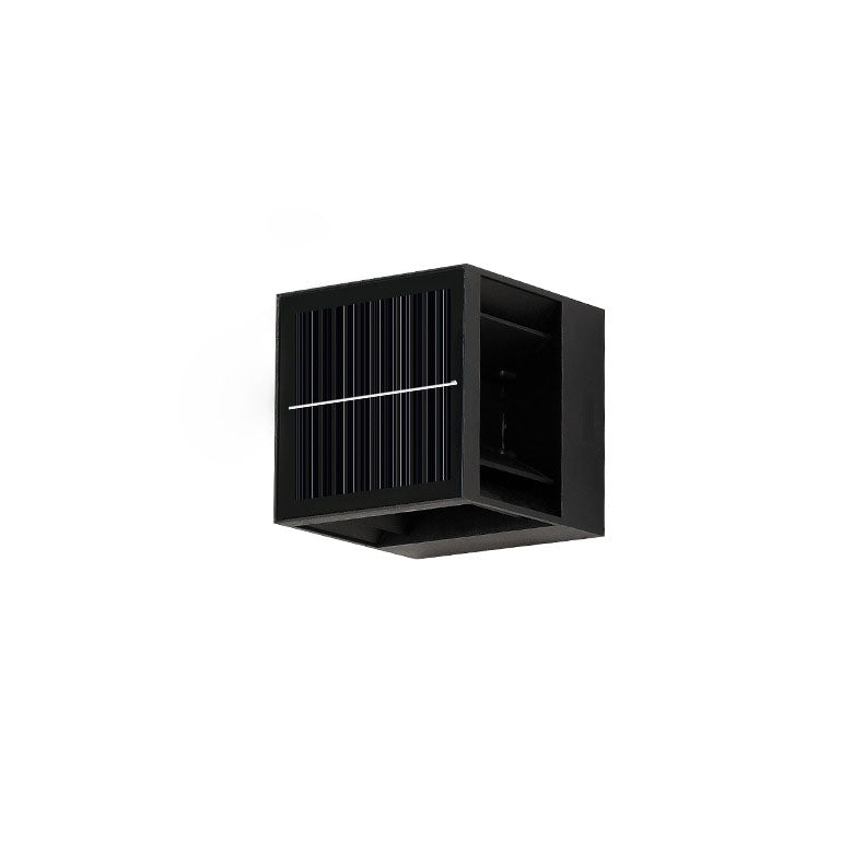 Lámpara de pared LED cuadrada de aluminio con franjas, estilo moderno y minimalista, para jardín