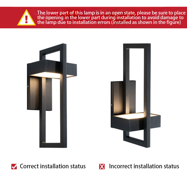 Architectural Geometric LED Outdoor Wall Sconce Waterproof Stainless Steel Exterior Porch Light for Modern Front Door and Patio