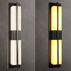 Modern Transitional Rectangular Copper Marble LED Outdoor Wall Sconce Lamp For Outdoor Patio