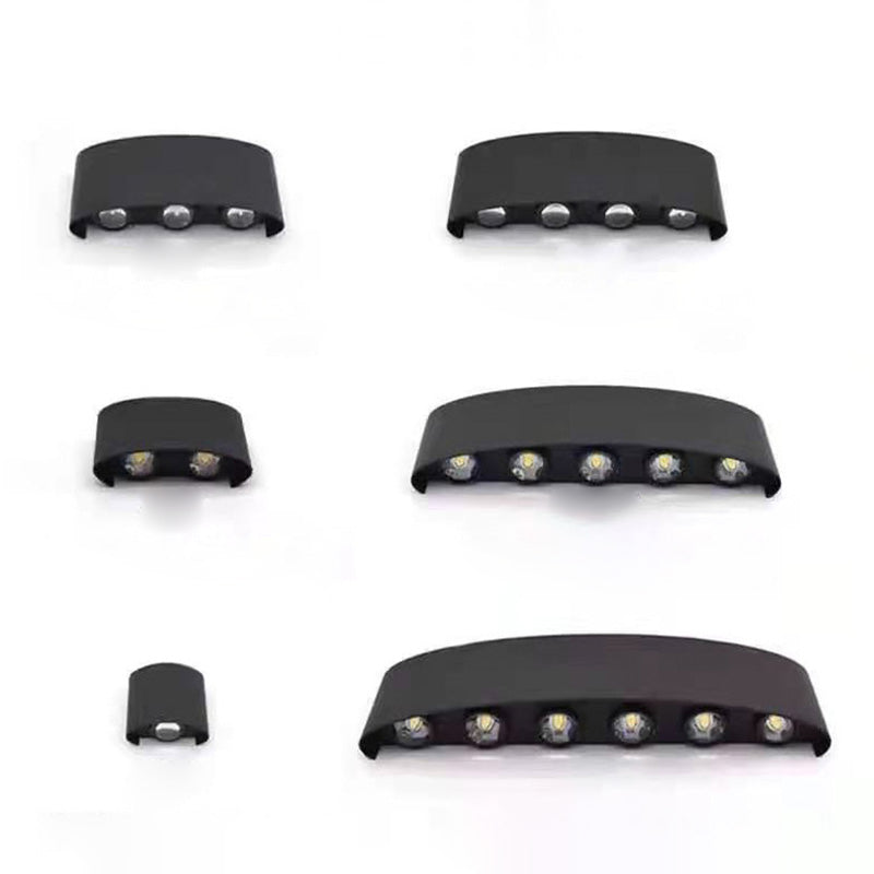 Moderna lámpara de pared LED minimalista impermeable de cilindro rectangular de aluminio y hierro acrílico para patio exterior
