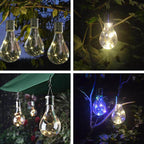 Bombillas de colores creativas, de plástico, solares, LED, luz colgante para exteriores