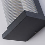 Lámpara de pared moderna minimalista de acero inoxidable acrílico rectangular a rayas impermeable para patio exterior