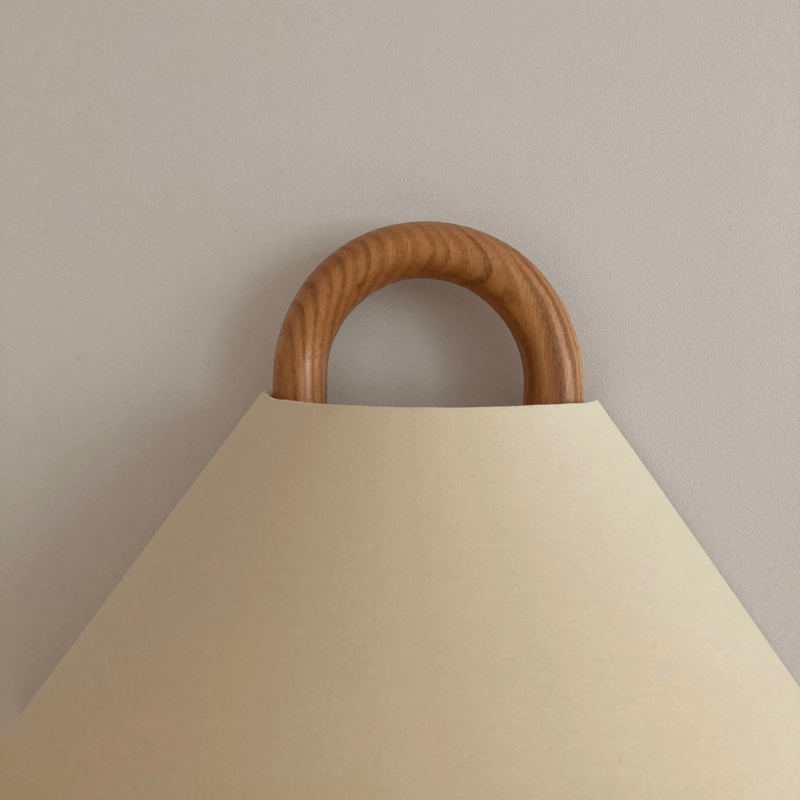 Japandi Solid Wood Wall Sconce Pleated Fabric Plug-In Bedside Reading Lamp for Bedroom and Living Room