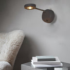 Lámpara de pared LED redonda, recargable, con sensor de movimiento, de ABS, impermeable, para patio exterior, de simplicidad moderna