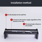 Lámpara de pared moderna minimalista de acero inoxidable acrílico rectangular a rayas impermeable para patio exterior