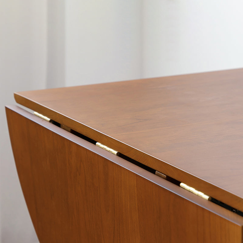 Mesa de comedor moderna minimalista plegable ovalada de madera y acero inoxidable con tablero de melamina para 4 personas