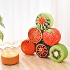 Modern Round Fabric Pouf with Creative Fruit Pattern – Kids Footstool for Living Room