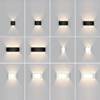 Moderna lámpara de pared LED minimalista impermeable de cilindro rectangular de aluminio y hierro acrílico para patio exterior