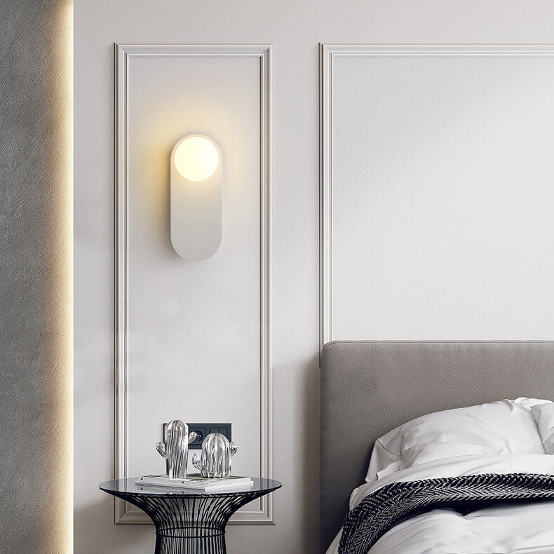 Nordic Minimalist Oval LED Wall Light Fixture Modern Glass Globe Sconce for Hallway Living Room Staircase Reading Decor Wholesale