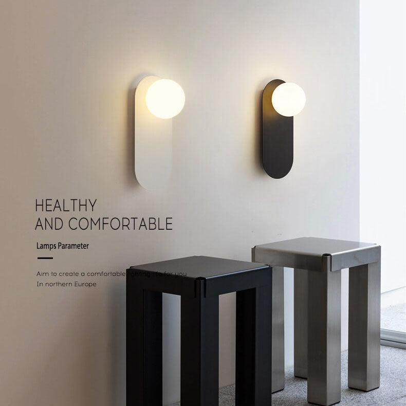 Nordic Minimalist Oval LED Wall Light Fixture Modern Glass Globe Sconce for Hallway Living Room Staircase Reading Decor Wholesale