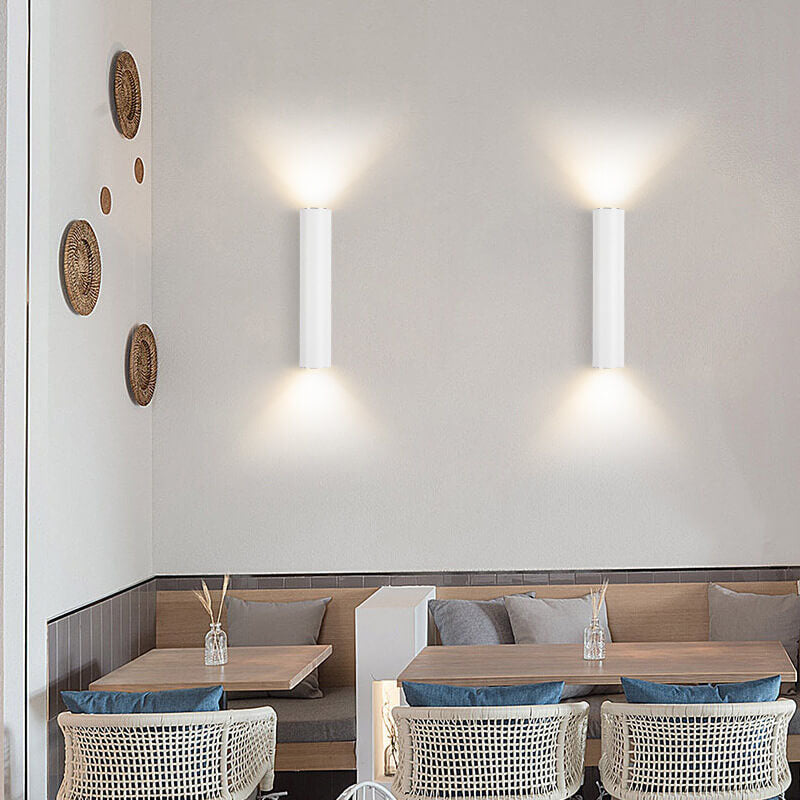 Architectural LED Cylinder Wall Sconce Up Down Light for Boutique Hotel Corridor Hospitality Lighting Wholesale