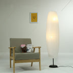 Lámpara de pie de columna minimalista nórdica de papel de arroz con 2 luces