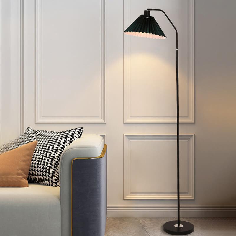 Minimalist Fabric Pleated Shade 1-Light Standing Floor Lamp