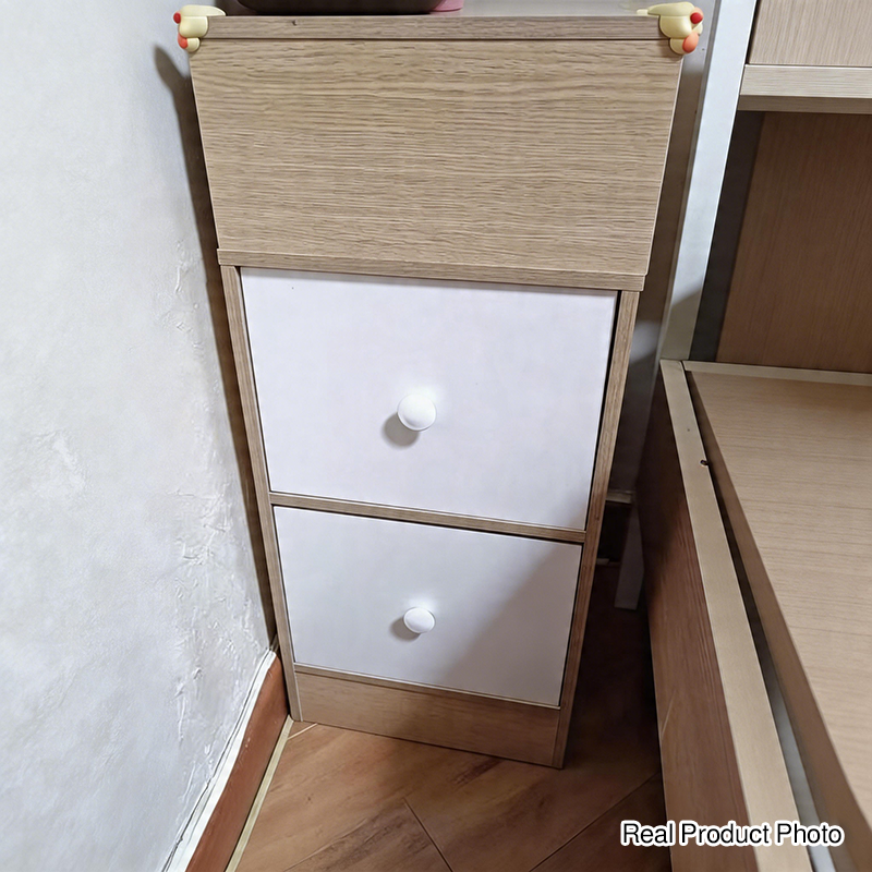 Modern Minimalist Rectangular Medium Density Fiberboard Nightstand 1-Drawer For Bedroom