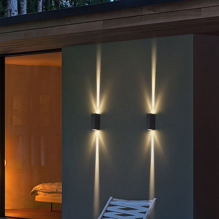 Modern Minimalist Aluminum Rectangular LED Outdoor Wall Sconce Light Fixture Waterproof IP65 for Patio Porch Garden Front Door Commercial Wholesale