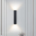 Modern Minimalist Round Aluminum Cylinder LED Wall Sconce Up Down Lighting for Bedroom Living Room Mainless Decor