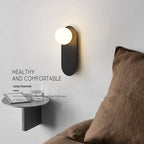 Nordic Minimalist Oval LED Wall Light Fixture Modern Glass Globe Sconce for Hallway Living Room Staircase Reading Decor Wholesale