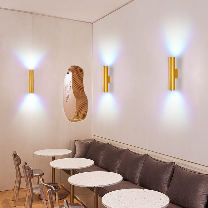 Architectural LED Cylinder Wall Sconce Up Down Light for Boutique Hotel Corridor Hospitality Lighting Wholesale