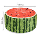 Modern Round Fabric Pouf with Creative Fruit Pattern – Kids Footstool for Living Room