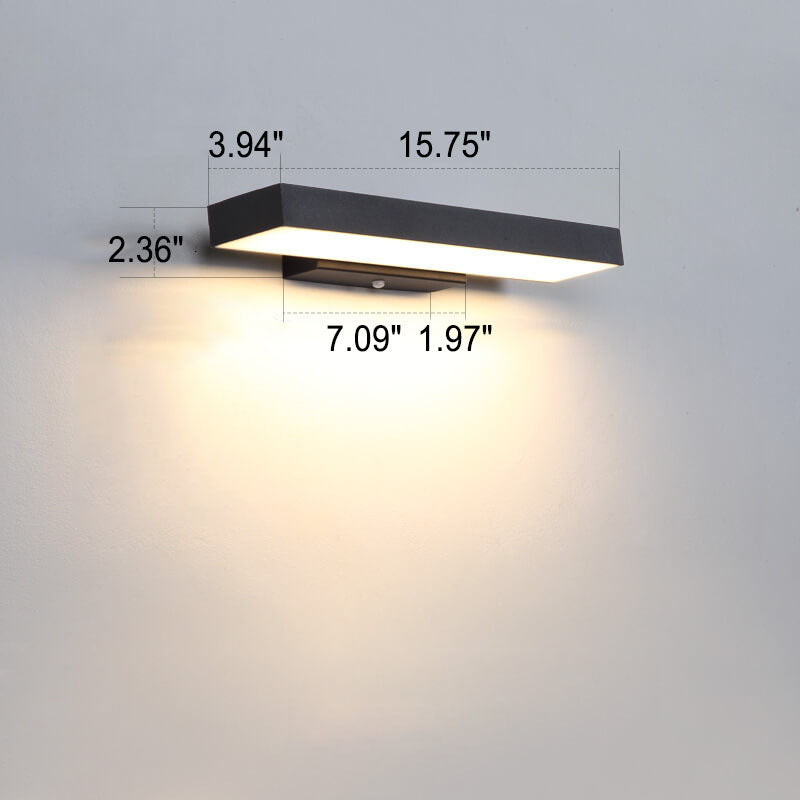 Modern Linear LED Motion Sensor Outdoor Wall Sconce Waterproof Exterior Front Porch Light Fixture