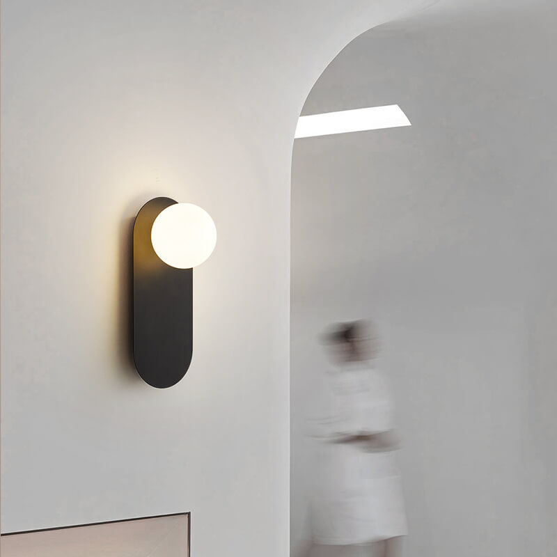 Architectural LED Wall Lamp for Hotel Room Modern Oval Glass Globe Sconce Boutique Hospitality Corridor Lighting