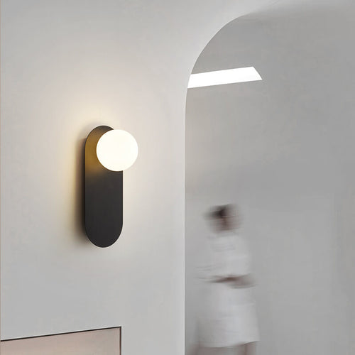 Architectural LED Wall Lamp for Hotel Room Modern Oval Glass Globe Sconce Boutique Hospitality Corridor Lighting