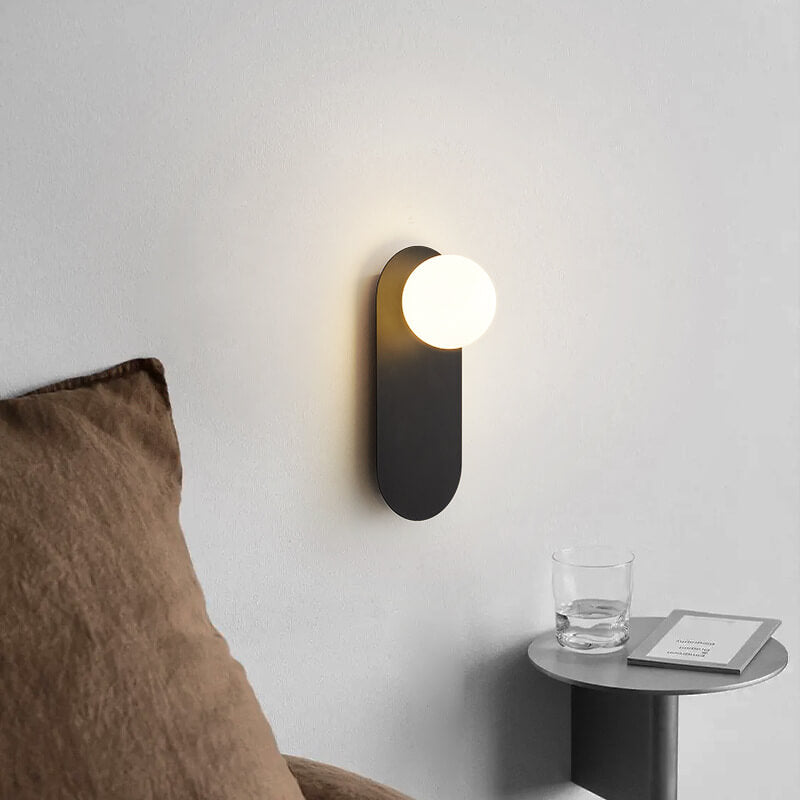 Architectural LED Wall Lamp for Hotel Room Modern Oval Glass Globe Sconce Boutique Hospitality Corridor Lighting