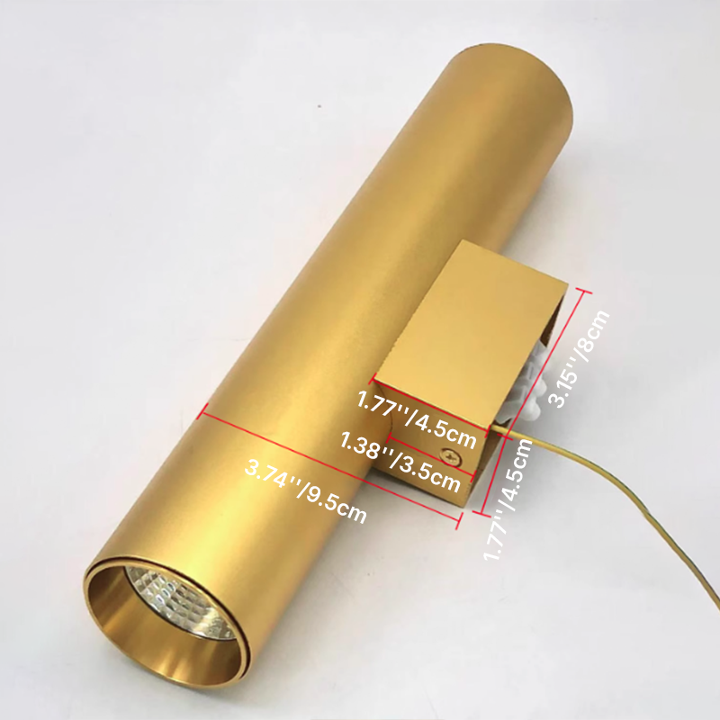 Modern Minimalist Round Aluminum Cylinder LED Wall Sconce Up Down Lighting for Bedroom Living Room Mainless Decor