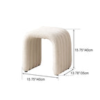 Taburete contemporáneo estilo nórdico para tocador en tejido sherpa con estructura de acero al carbono - Sin respaldo, listo para el dormitorio